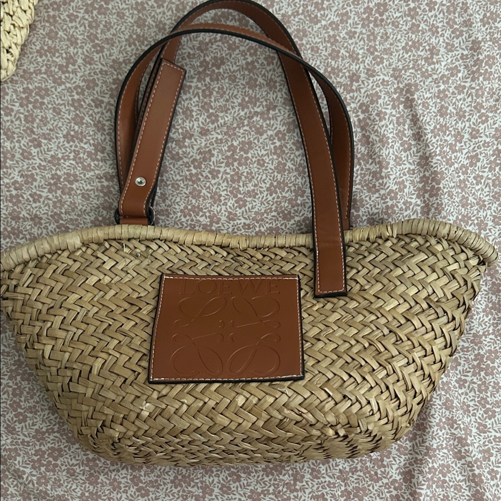 Loewe Brown Woven Tote Bag